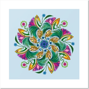 Twisting Garden Mandala Posters and Art